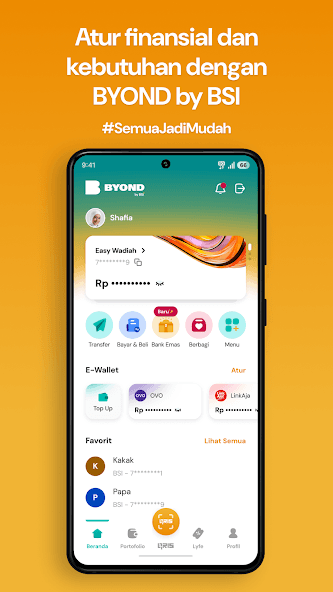 BYOND by BSI banking screen