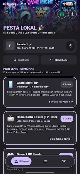 PestaLokal party game screen